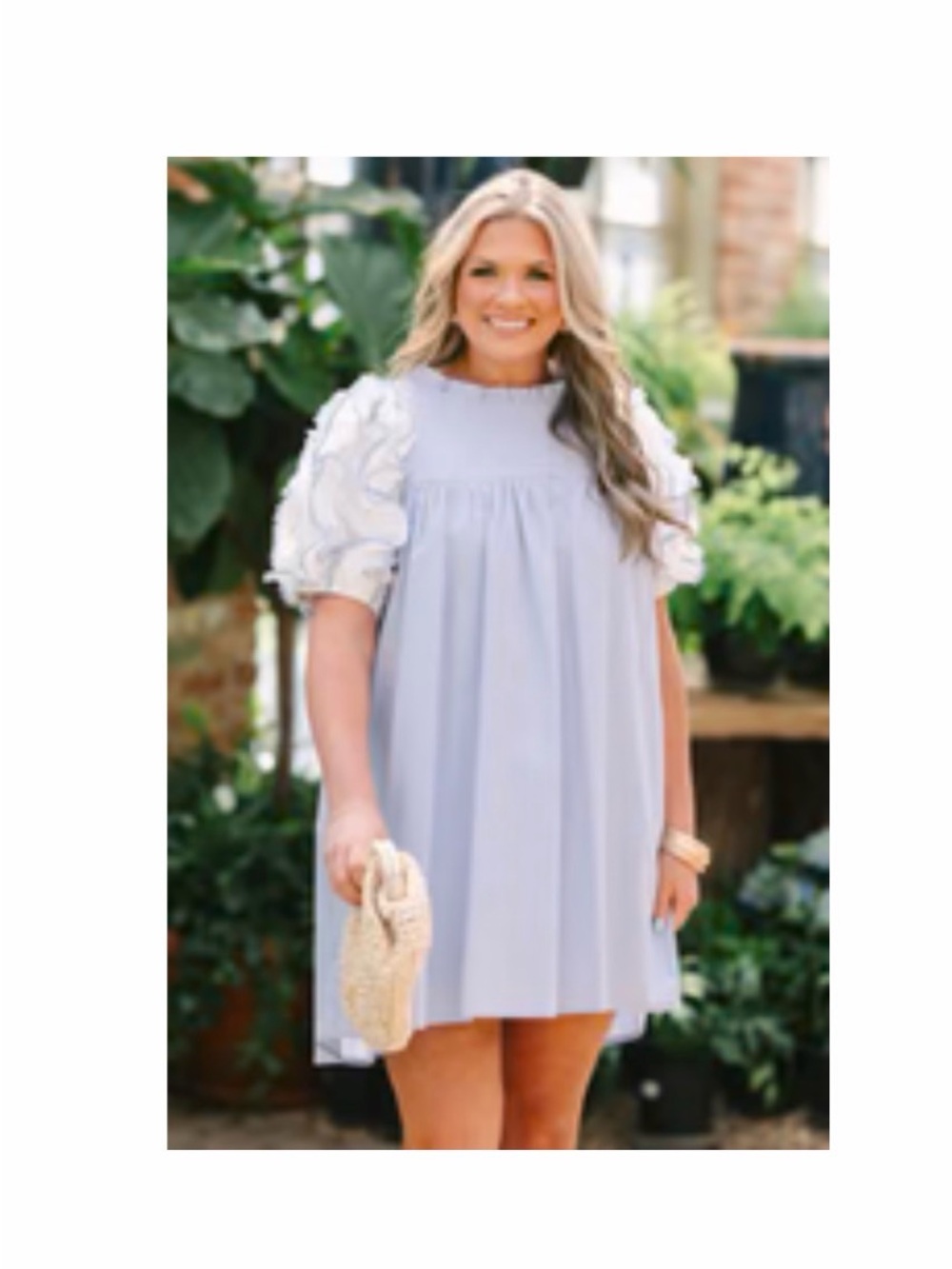 Baby Blue Puff Sleeve Kids Dress